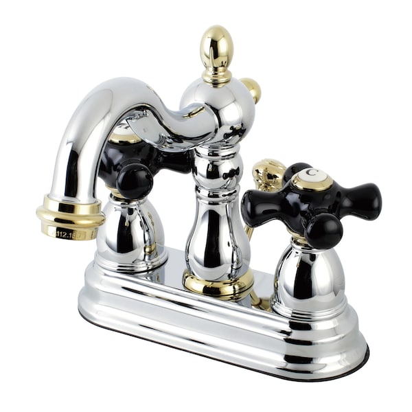 4" Centerset Bathroom Faucet, Chrome/Polished Brass